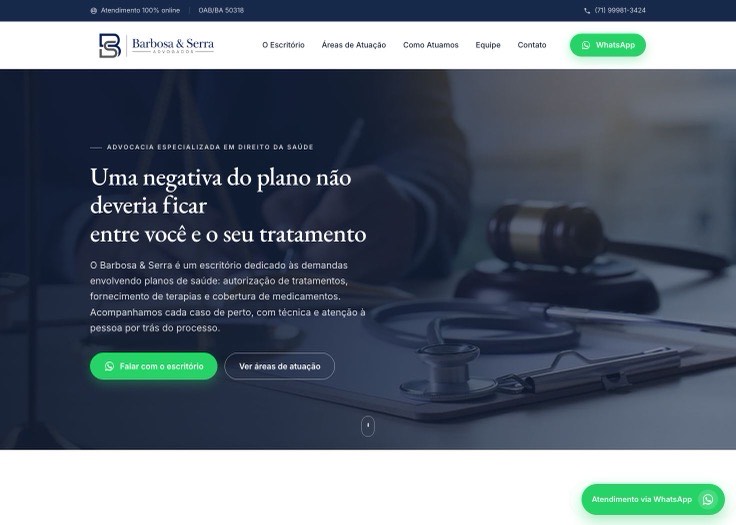 Site do Barbosa & Serra Advogados
